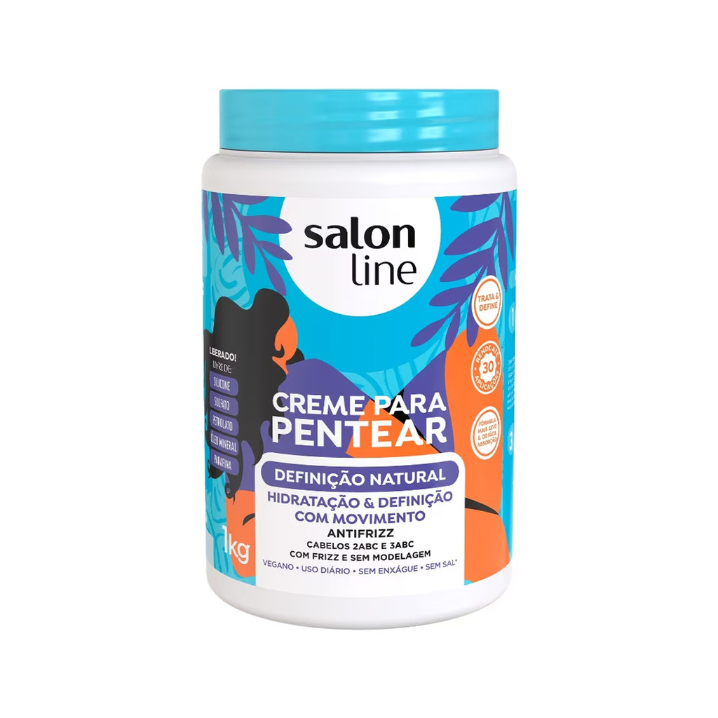CREME PARA PENTEAR DEFINIÇÃO NATURAL SALON LINE 1KG em Oferta na Shopee