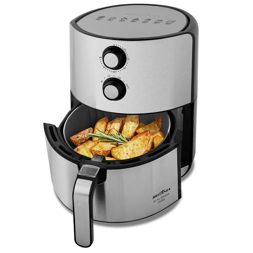 Fritadeira Elétrica Air Fry Britânia 4,6 Litros Inox BFR46PI - 127 Volts em Oferta na Shopee