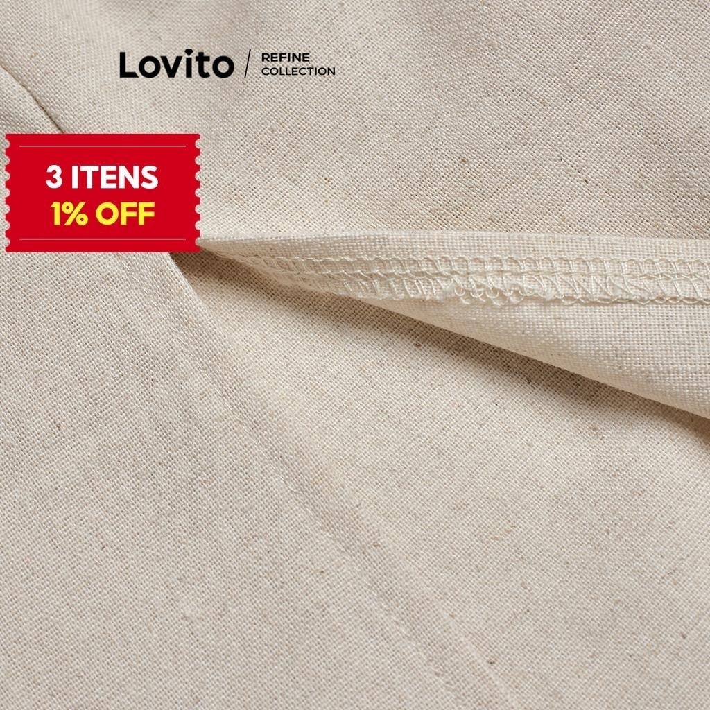(Trendy) (Lovito Refine) Vestido Elegante Com Estrutura Lisa E Nó Dividido Para Mulheres L119ED031 - Women Clothes