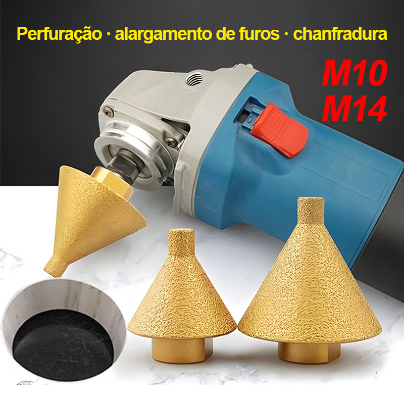 Broca De Chanfro De Diamante-Ferramenta Rosca M10/14 Para Ferramentas De Moagem De Telha E Pedra