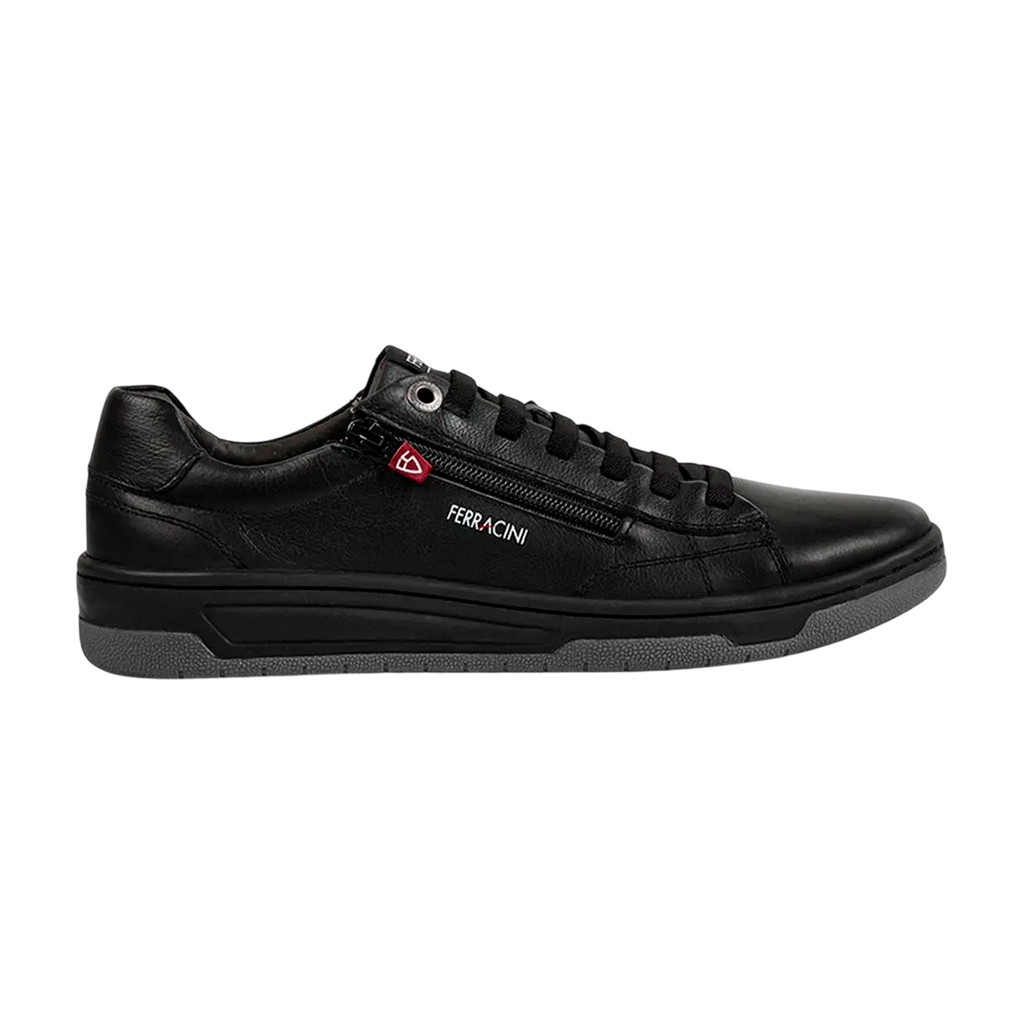 Sapatênis Masculino Ferracini Couro Zíper Casual Conforto