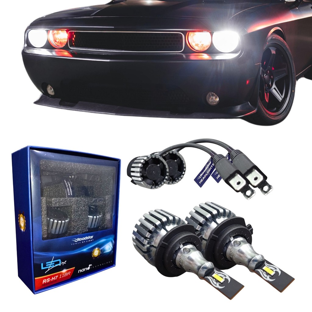 Kit par Lâmpada de Led 24w 6000k Alto Brilho Branco 4400 Lumens 12v Automotivo Roadstar RS-H7 11BR em Oferta na Shopee