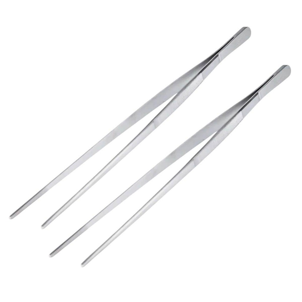 Kit 2 Pinças Culinária com Serrilha Reta 30cm Inox Profissional Weck Chef Gastronomia Cozinha Restaurante Padaria