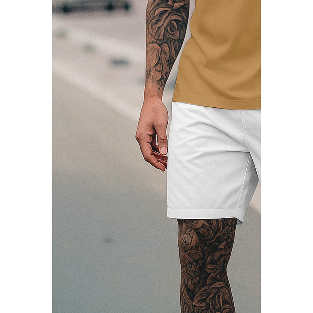 Kit Camiseta e Short Streetwear Camisa de Algodão 26.1 Premium Los Angeles Faixa