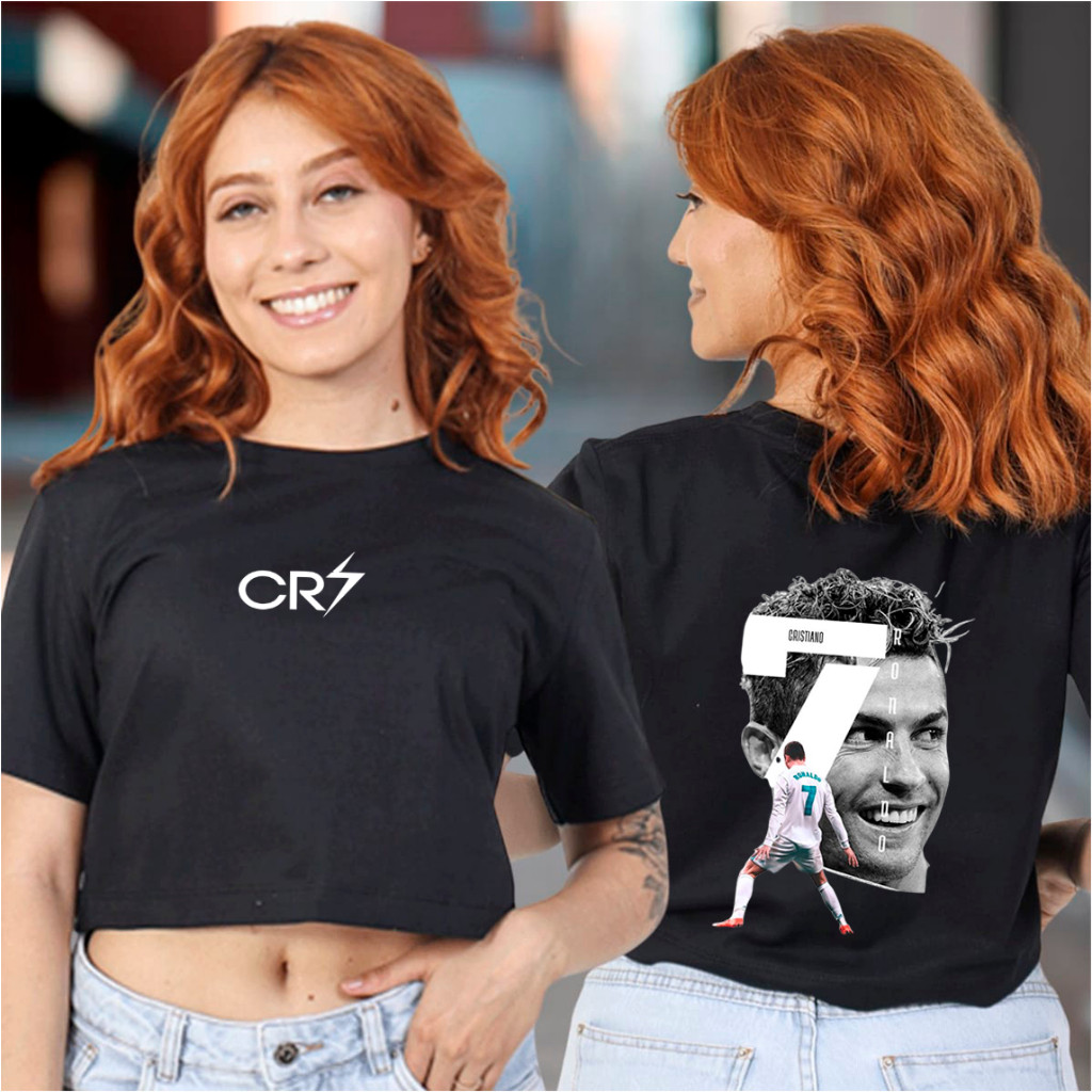 Blusa Cropped CR7 Cristiano Ronaldo Goat Futebol