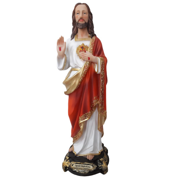 Imagem do Sagrado Coração de Jesus resina importada 20cm