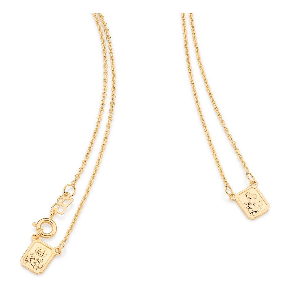 Escapulário Rommanel Infantil Coração de Jesus e Nossa Senhora Banhado a Ouro 49 cm 531919 em Oferta na Shopee