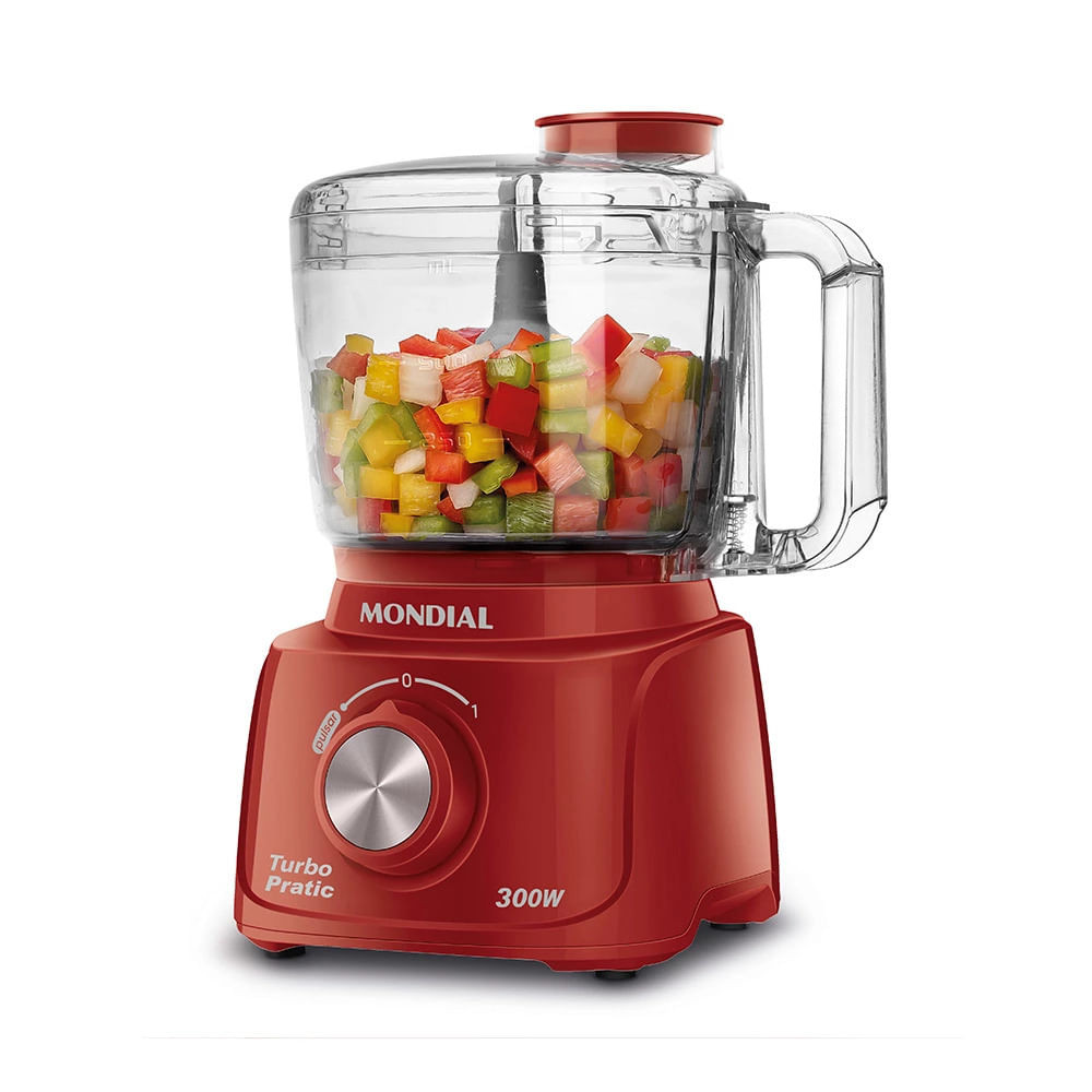 Mini Processador Mondial Turbo Pratic MP-16-R Vermelho - 220V - Home Appliances