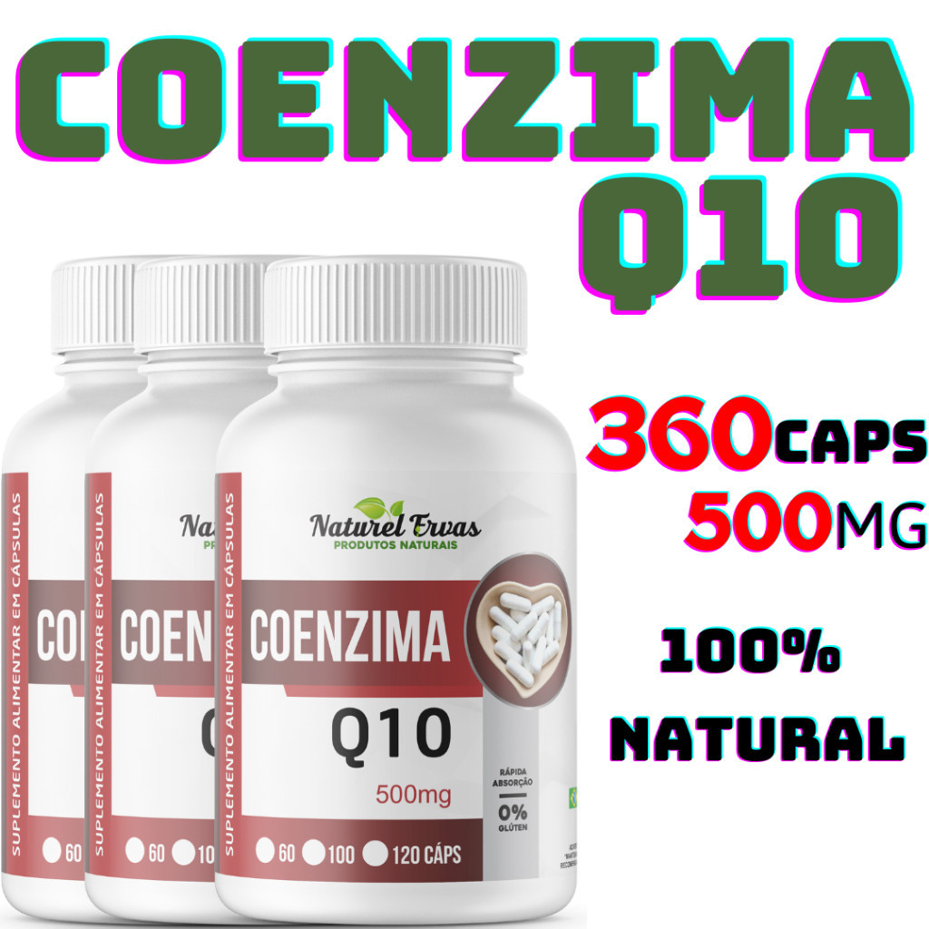 Coenzima Q10 - 500mg - 120 cápsulas - Original - Suplemento alimentar