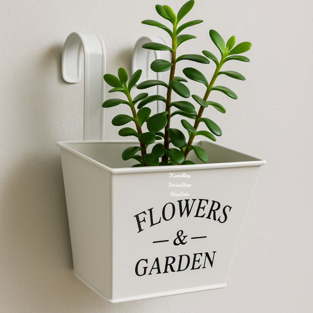 Vaso De Parede Garden Quadrado De Plástico Para Arranjos Decorativos Artificial
