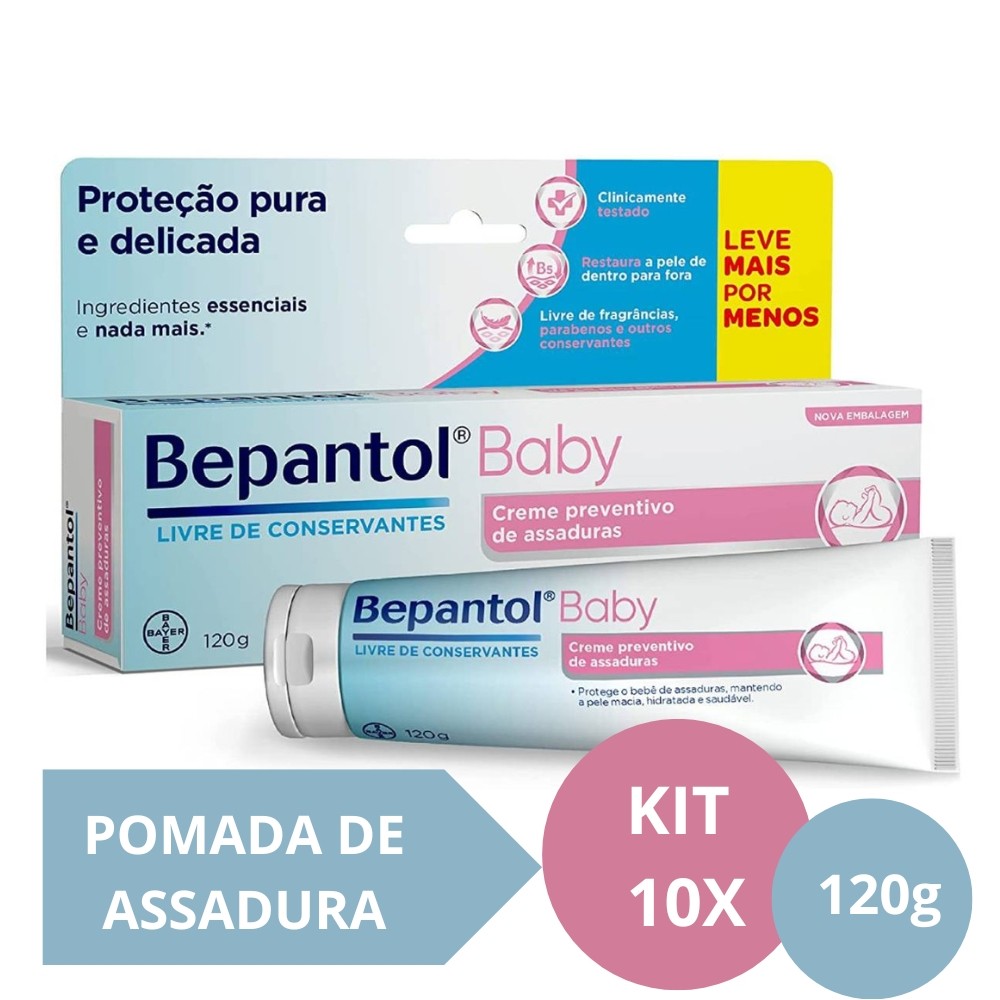 Kit com 10 Cremes Pomada de Assadura 120gr Cada -  Bepantol em Oferta na Shopee