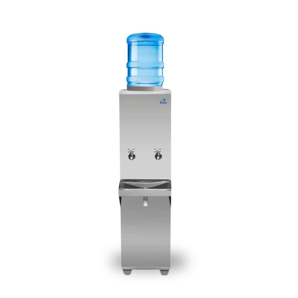 Bebedouro Industrial de Mesa Galão Frisbel 25 Litros 2 Torneiras Geladas Inox - 220V