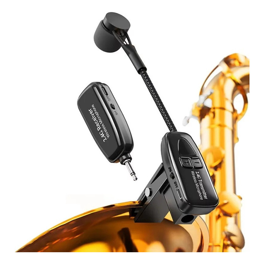 Microfone Sem Fio Para Instrumentos De Sopro Sax Acessório
