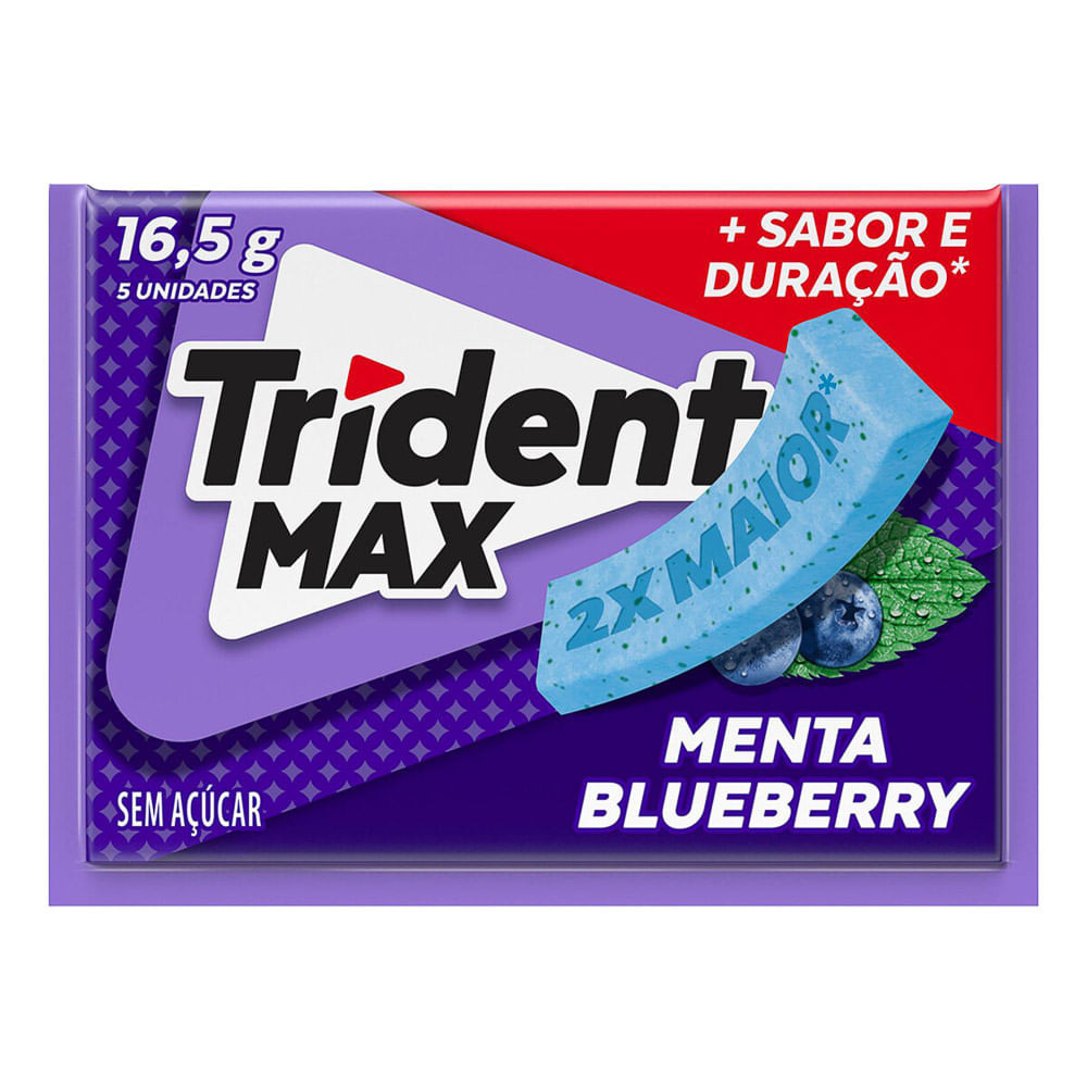 Chiclete Trident Max Menta Blueberry Zero Açúcar 16,5g - Food & Beverages