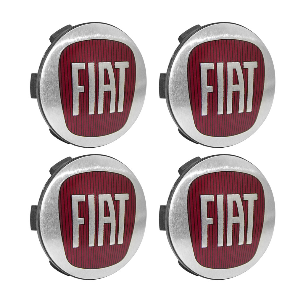 Jogo Calotinha 56mm Centro de Roda Scorro Fiat Vermelho em Oferta na Shopee
