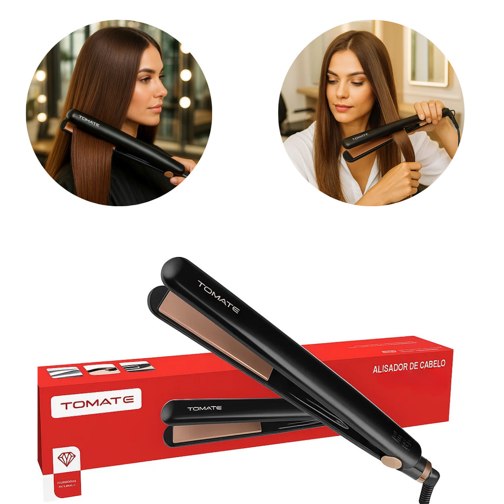 Prancha Chapinha Alisadora de Cabelo 220°C 32W Tomate
