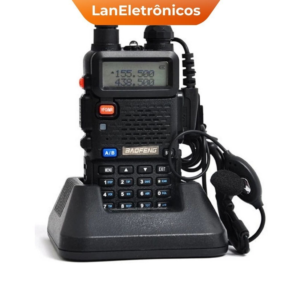 Rádio Comunicador Dual Band Uhf Vhf Uv-5r HT Fm Fone