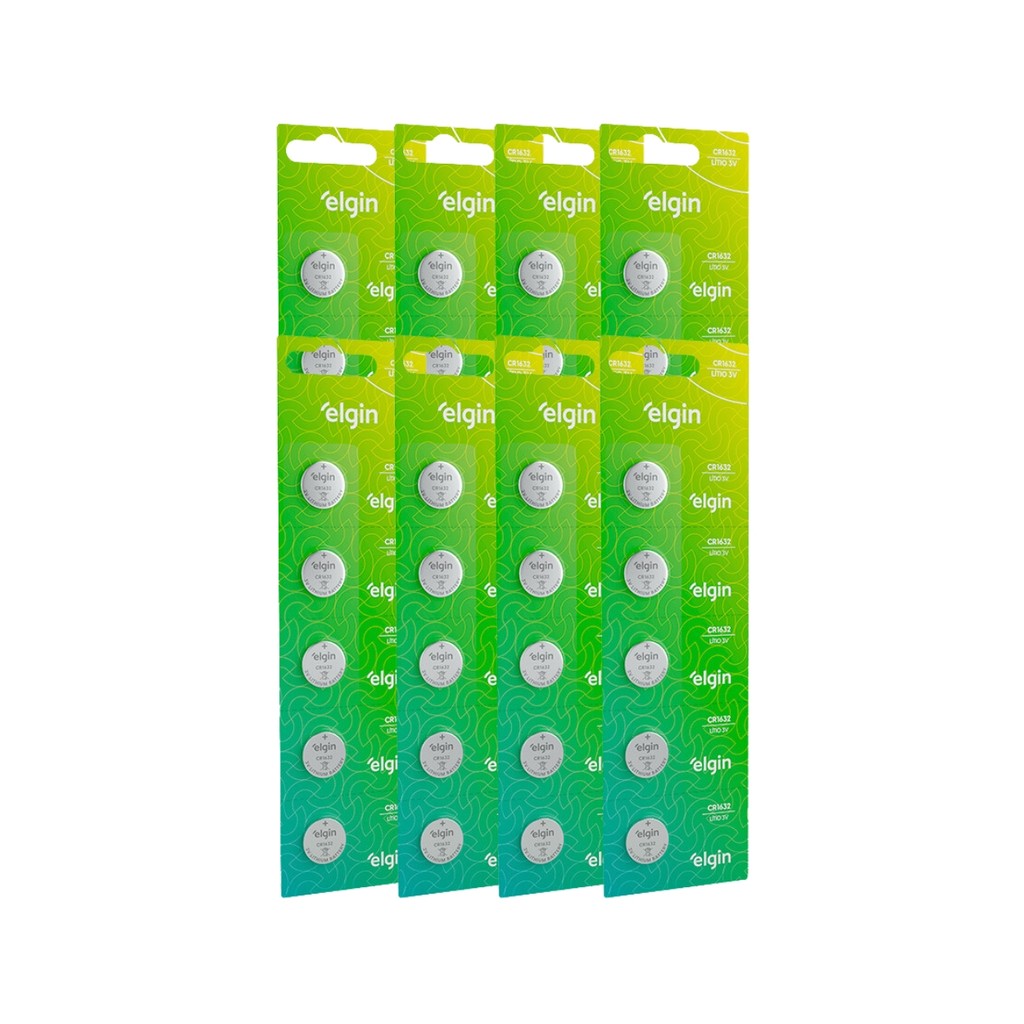 Kit 40 Bateria Pilha Moeda Cr1632 8 Cartela 3v Relógio Elgin