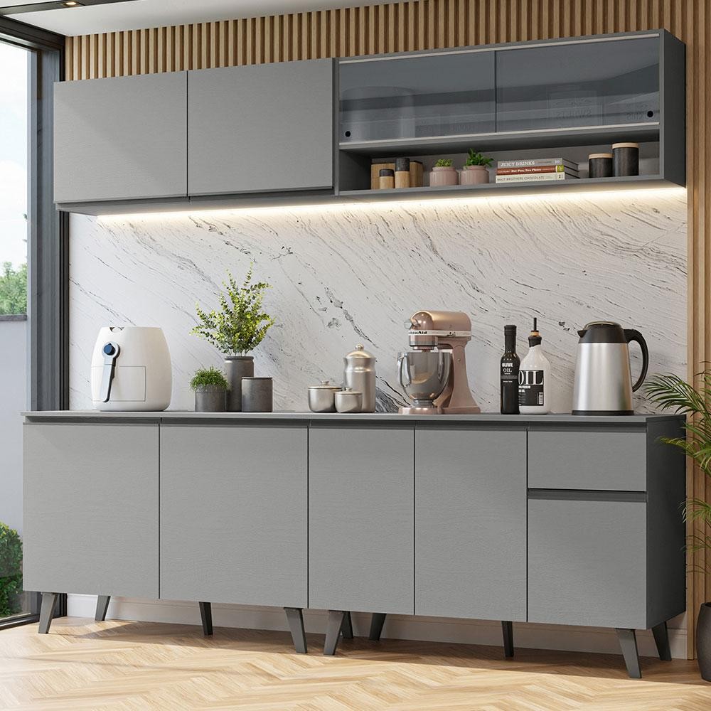 Armário de Cozinha Completa 240 cm Nice Madesa 03
