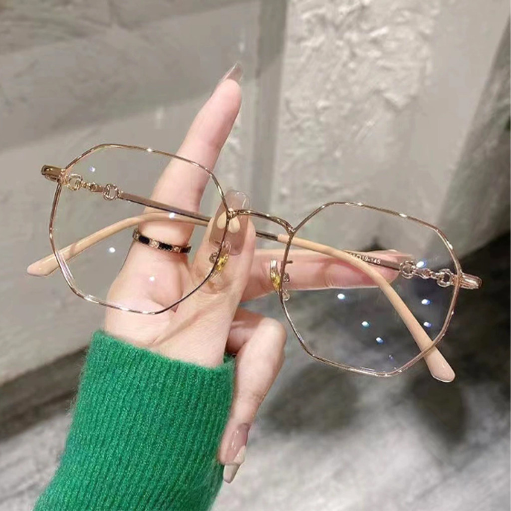 Óculos com armação dourada anti-luz azul – Design com armação fina dourada, proporcionando proteção visual e conforto