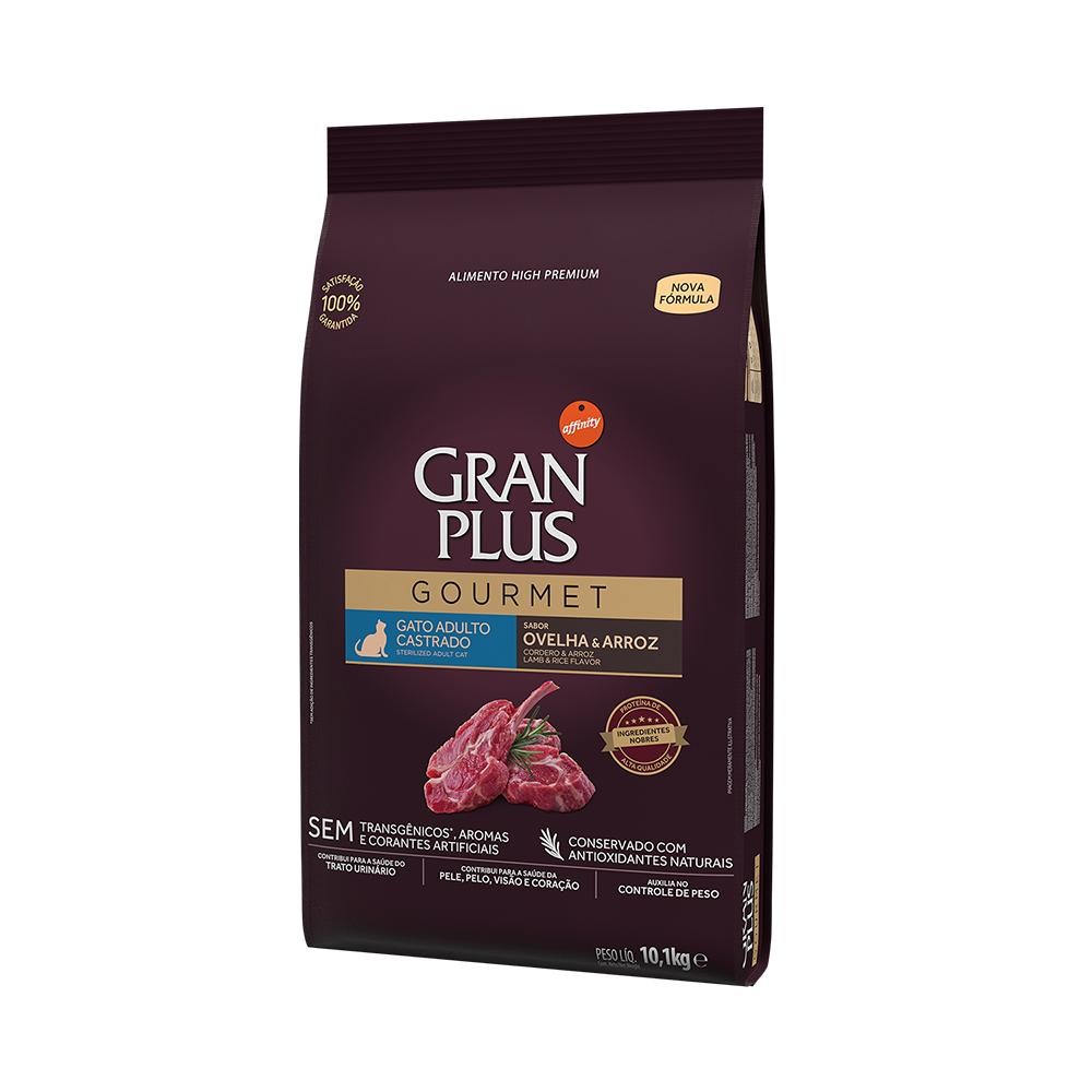 Ração GranPlus Gourmet Gato Adulto Castrado Ovelha Arroz 10.1kg em Oferta na Shopee