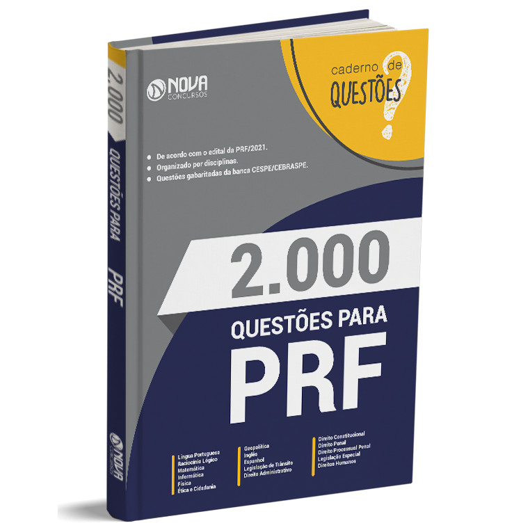 Imagem 2.000 Questões para PRF - Gabaritadas