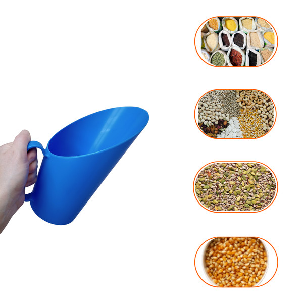 Concha 1000 ml Plástica Azul, concha medidora de ração e sementes