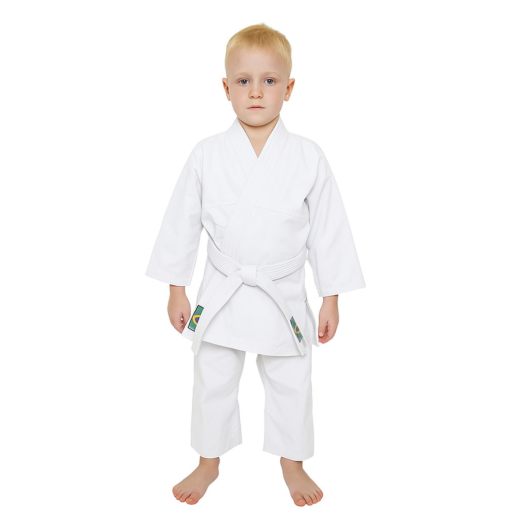 Kimono Infantil Liso para Judô e Jiu-Jitsu + Faixa Grátis | Leve, Confortável e Resistente