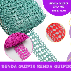 Renda Guipir CHL-469 3.5 Cm - Rolo C/13.7 Metros
