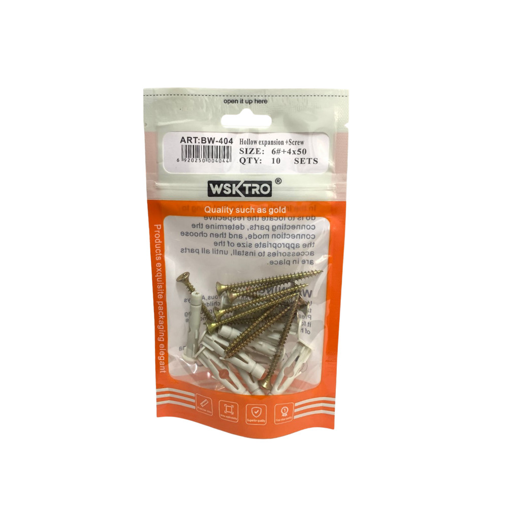 Kit Parafusos Chipboard Cabeça Chata - 4x40, 4x50 e 4x60 mm / Buchas Gesso Drywall p/ Fixação Segura