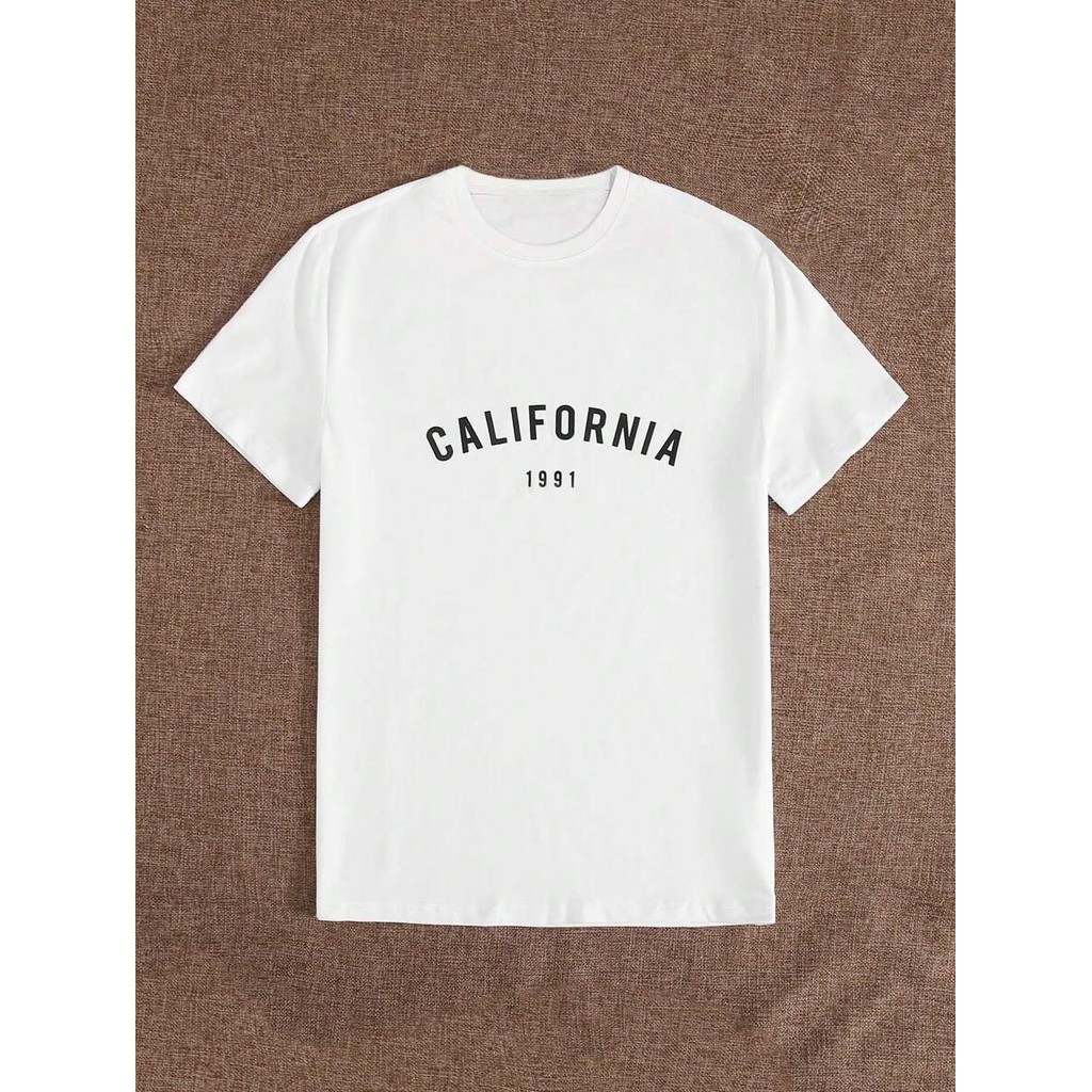 Bonito Moda Feminina Califórnia 1991 Camiseta Estampada Vintage, Recém-chegada, Camiseta 100% Algodão, Caimento Solto