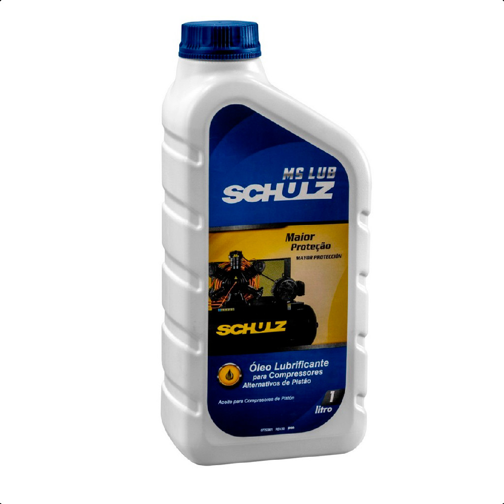 Óleo Lubrificante Mineral MS LUB 1L Para Compressor Pistão Proteção Contra Desgaste E Oxidação Schulz 010.0011-0