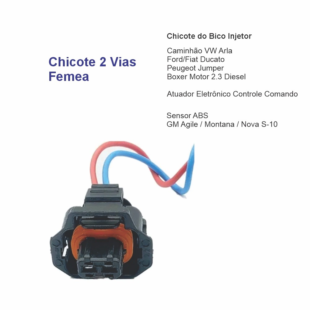 Conector Bico Injetor Caminhões VW Peugeot Jumper S-10