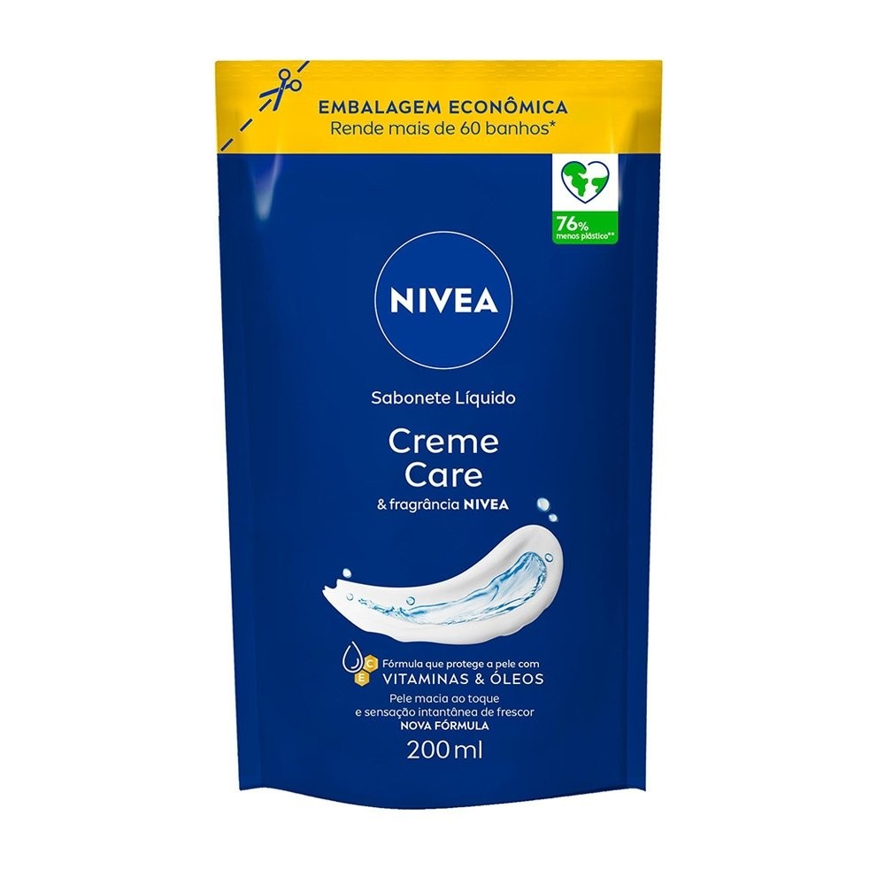 Sabonete Líquido Nivea Creme Care Refil 200ml