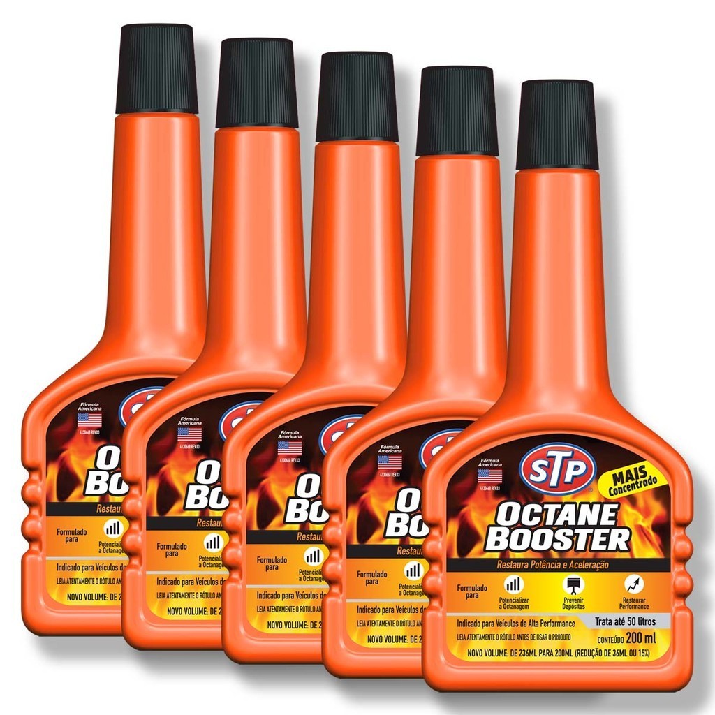 Aditivo para Combustivel OCTANE BOOSTER 200ml STP 5 unidades
