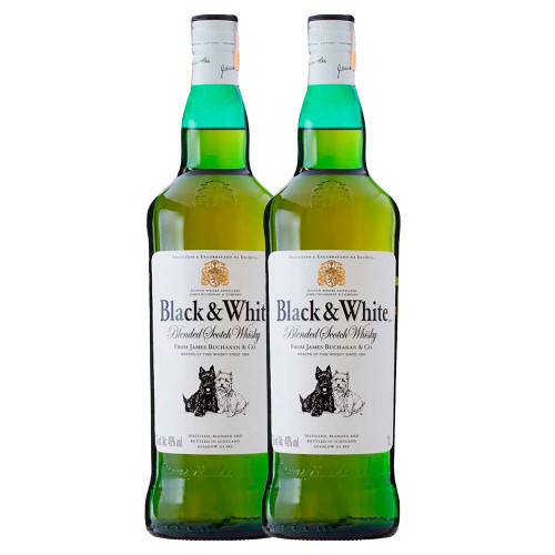 Whisky Black e White 1L 2 Unidades