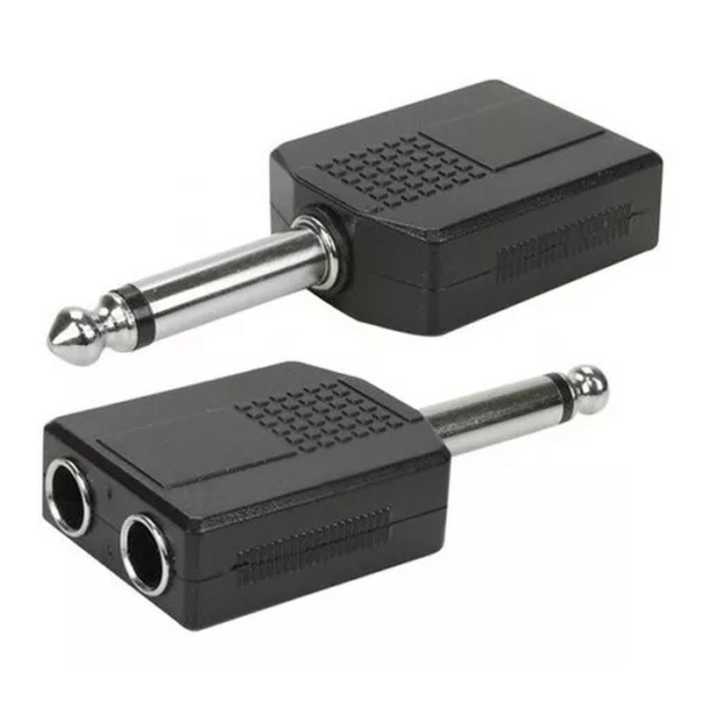 Adaptador Conector Plug 2 P10 / P10 Mono Skypix - 777A em Oferta na Shopee