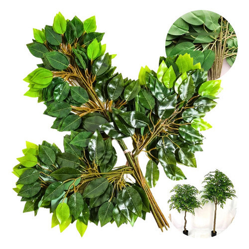 48 Galhos Folha Ficus Artificial Decoração Folhagem Jardim Vertical Folhagem Planta Decorativa Sala