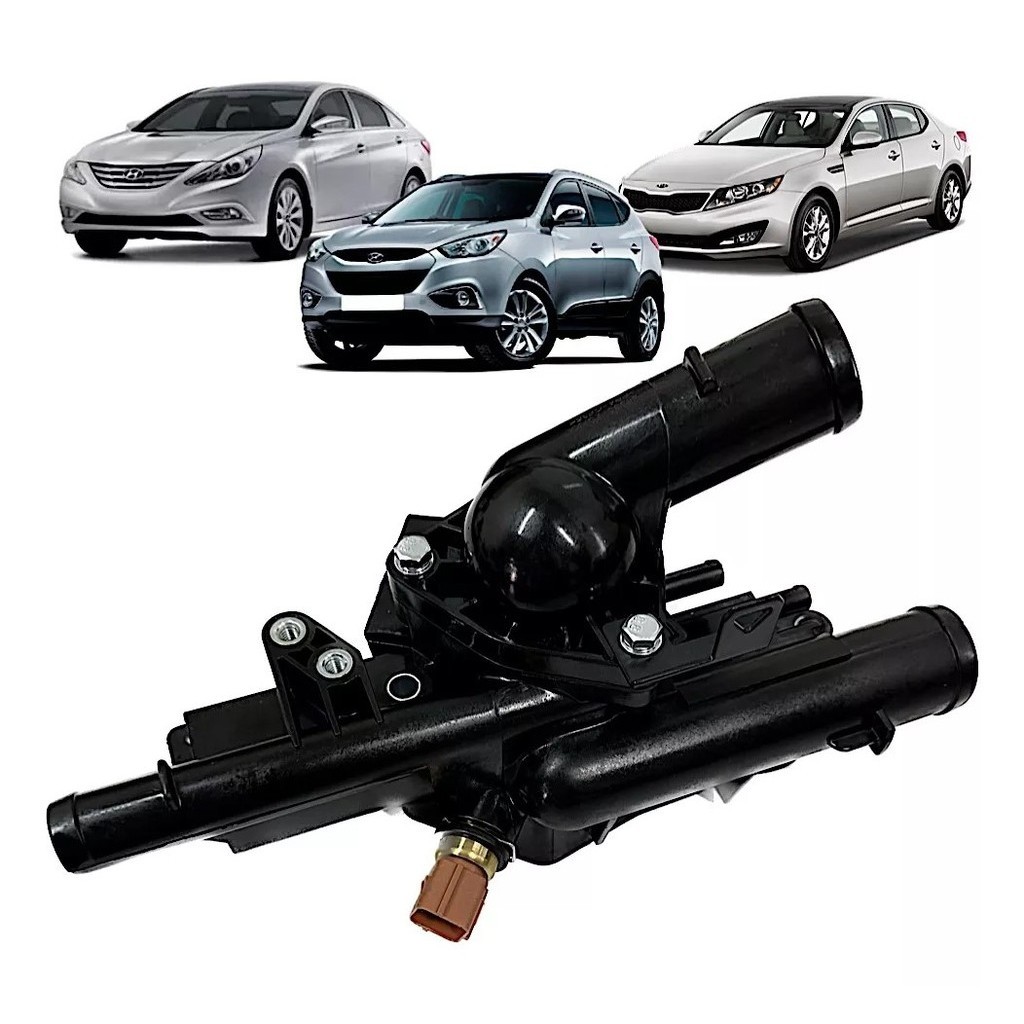 Carcaça da Válvula Termostática Ix35 Sonata Santa Fé Magentis Sportage 2.0 2.4
