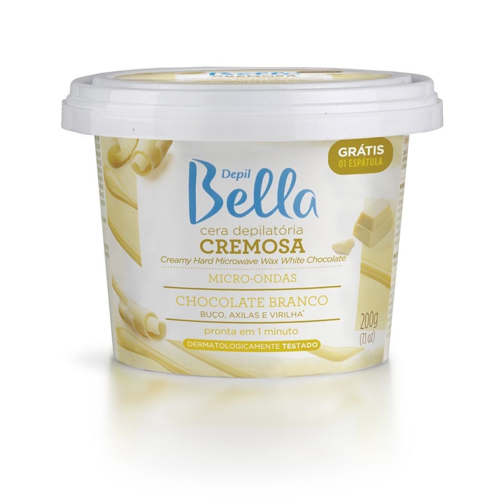 Cera Quente Depilatória Cremosa para Micro-ondas Chocolate Branco Depil Bella
