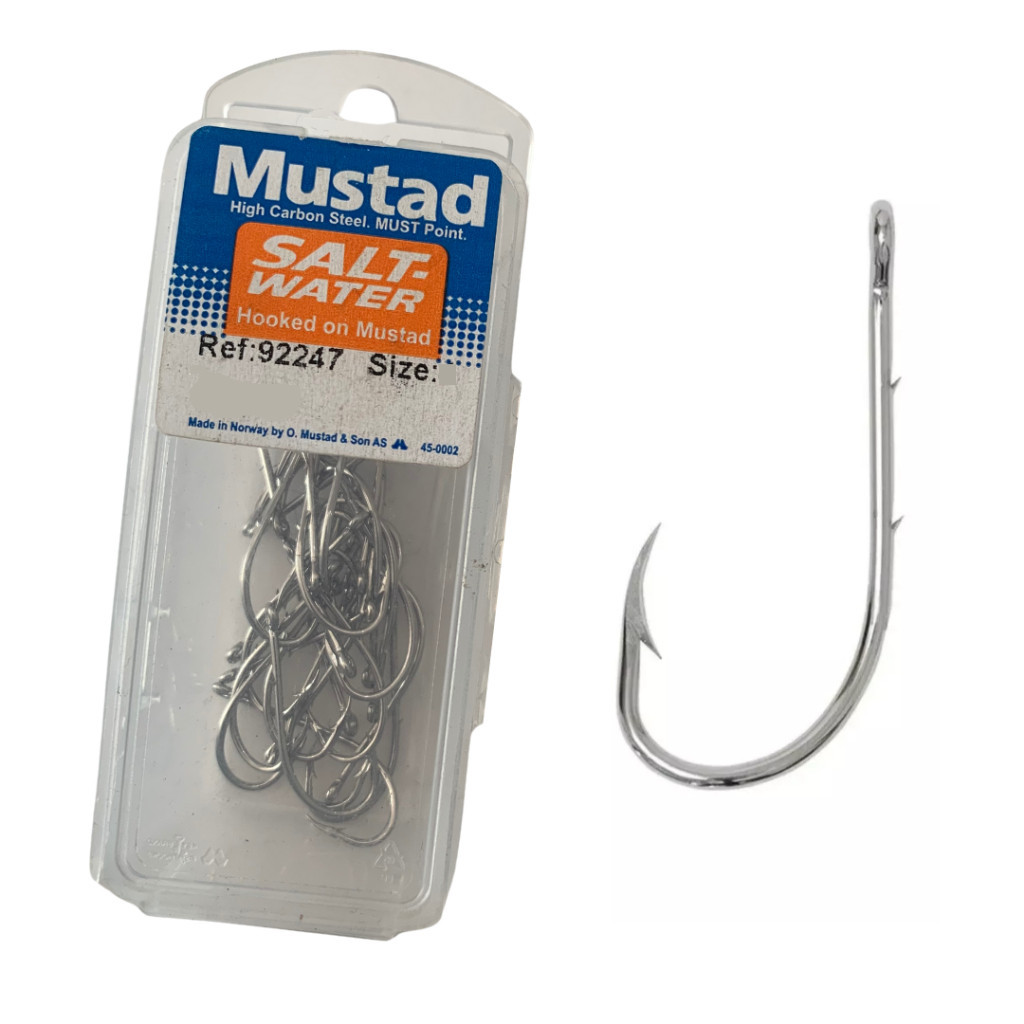 Anzol Mustad 92247 Noruegues Original 25 un Todos os Tamanhos Salt Water