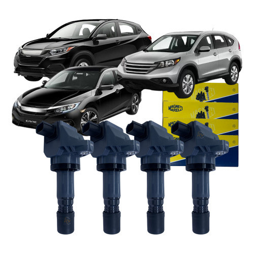 Kit 4 Bobina Original Magneti Marelli Hrv Cvr Civic 1.8 / 2.0 2012 2013 2014 2015 2016 2017 á 2021 em Oferta na Shopee