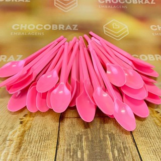 50~250 COLHER SOBREMESA ROSA CHICLETE BELLO FESTAS em Oferta na Shopee