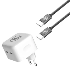 Carregador Duplo + 2UN Cabo Symetric Tipo C / Tipo C-Gshield