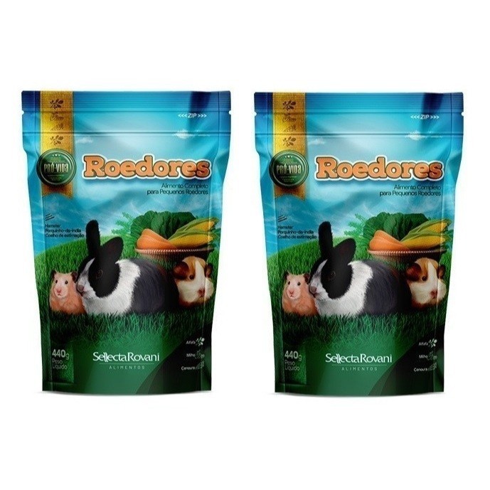Kit com 2 - Ração Extrusada para Roedores Sellecta - 440g