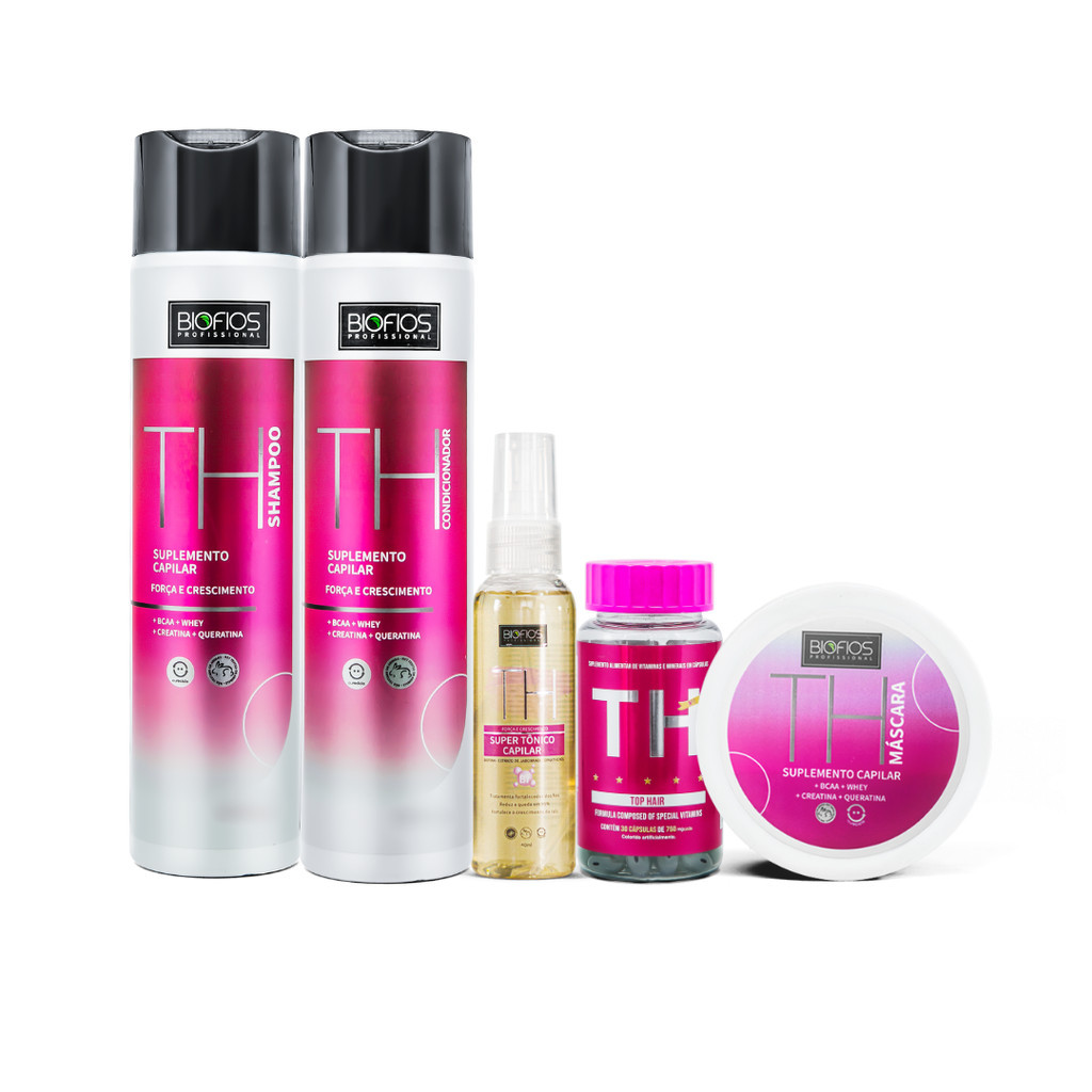 Kit TH Força e Crescimento Capilar – Top Hair (5 itens)