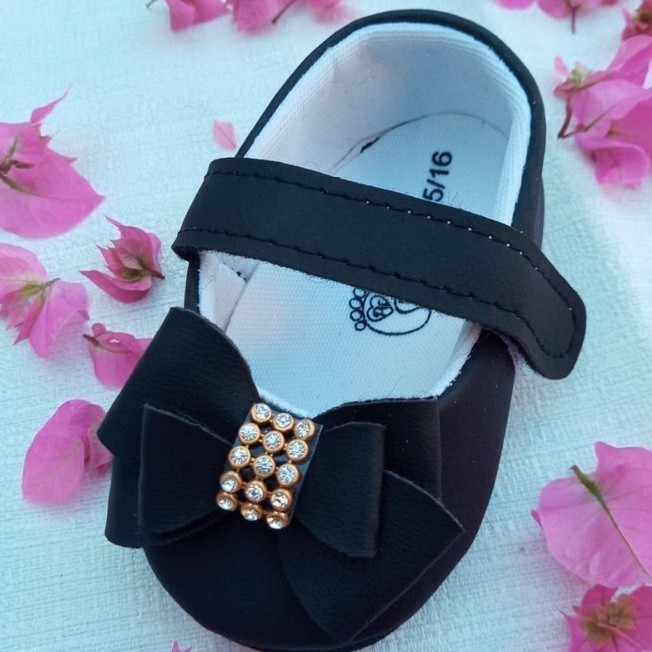 sapatilha linda bebe recém nascido muito fofa  laço triplo frontal do 13 ao 18 sapatinho de bonequinha de princesa