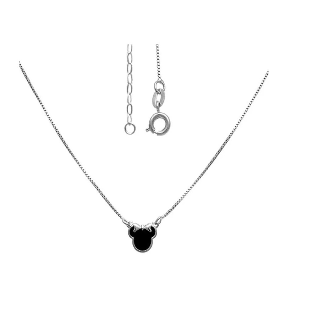 Colar Infantil Feminino Prata 925 Minnie 40cm