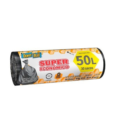 Saco Para Lixo 50L Dover Roll Super Econômico 30Un em Oferta na Shopee