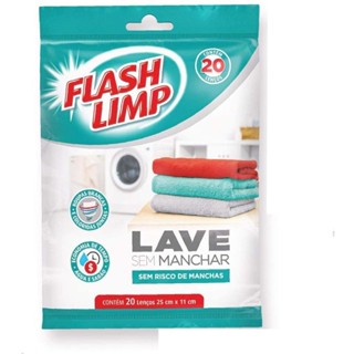 Lenço Lave Sem Manchar Anti Mancha San7764 com 20 lenços Flash Limp em Oferta na Shopee